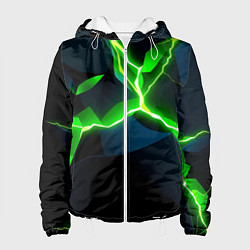 Куртка с капюшоном женская Neon green glow, цвет: 3D-белый
