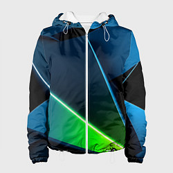 Куртка с капюшоном женская Neon colored geometric, цвет: 3D-белый