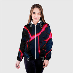 Куртка с капюшоном женская Neon glow, цвет: 3D-белый — фото 2