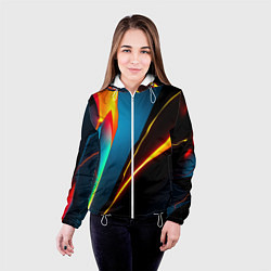 Куртка с капюшоном женская Multicoloured neon, цвет: 3D-белый — фото 2