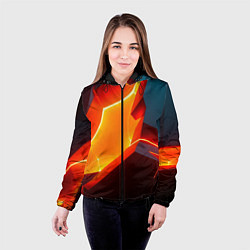 Куртка с капюшоном женская Neon orange, цвет: 3D-черный — фото 2