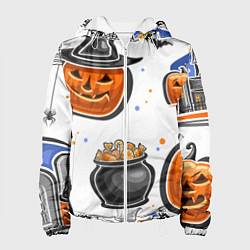 Куртка с капюшоном женская Дух хэллоуина, цвет: 3D-белый