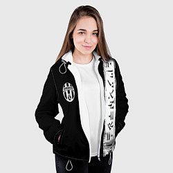 Куртка с капюшоном женская Ювентус символы гейм, цвет: 3D-белый — фото 2