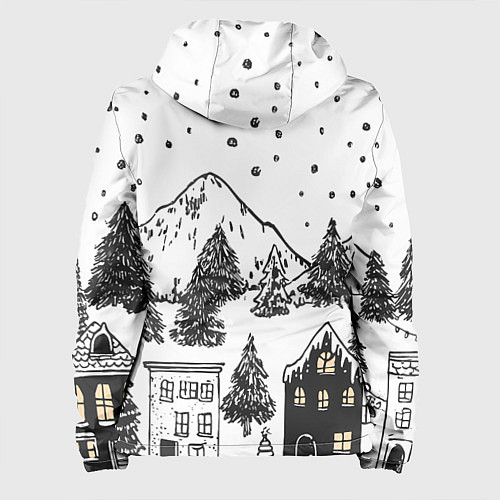 Женская куртка Заснеженный черно-белый город / 3D-Белый – фото 2