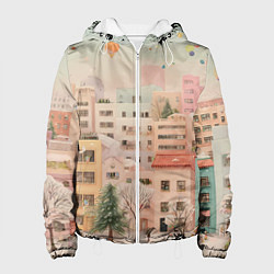 Женская куртка Объемный новогодний город