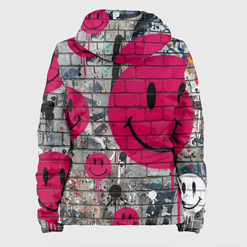 Женская куртка Розовые смайлы граффити / 3D-Белый – фото 2