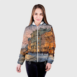 Куртка с капюшоном женская Зимний Санкт-Петербург, цвет: 3D-белый — фото 2