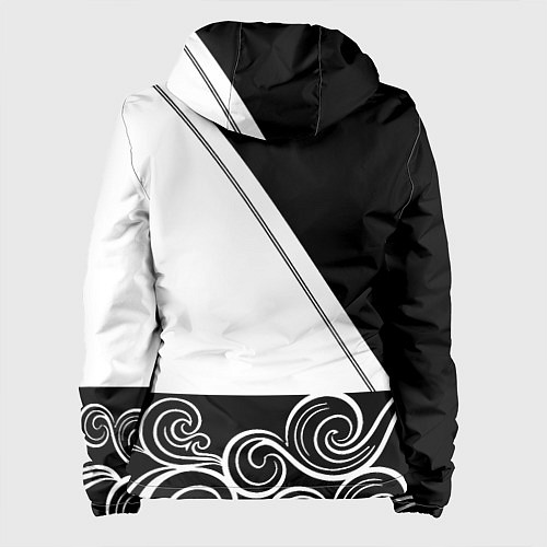 Женская куртка Ювентус геометрия полосы текстура / 3D-Белый – фото 2