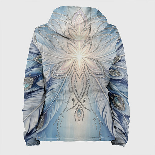 Женская куртка Ледяной перьевой орнамент со светом / 3D-Белый – фото 2