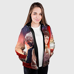 Куртка с капюшоном женская Токийский Гуль, цвет: 3D-черный — фото 2