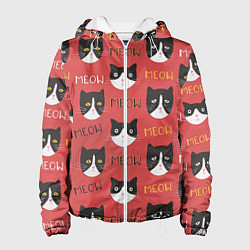 Куртка с капюшоном женская Meow, цвет: 3D-белый