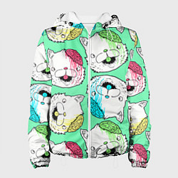 Куртка с капюшоном женская Drop Dead: Kitty Heads, цвет: 3D-белый