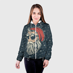 Куртка с капюшоном женская Санта хипстер, цвет: 3D-белый — фото 2