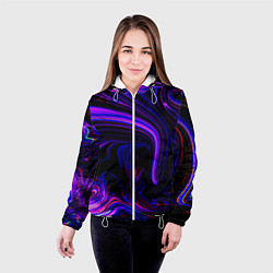 Куртка с капюшоном женская Цветные разводы, цвет: 3D-белый — фото 2