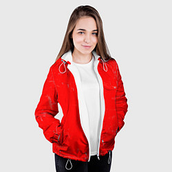 Куртка с капюшоном женская Красная краска, цвет: 3D-белый — фото 2