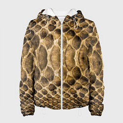 Куртка с капюшоном женская Змеиная кожа, цвет: 3D-белый