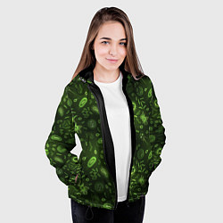 Куртка с капюшоном женская Микробы, цвет: 3D-черный — фото 2