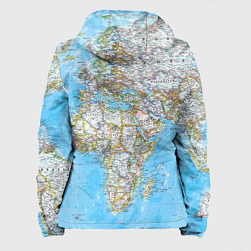 Женская куртка Карта мира - политическая / 3D-Белый – фото 2