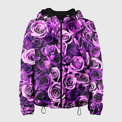 Куртка с капюшоном женская Цветочки, цвет: 3D-черный