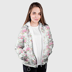 Куртка с капюшоном женская Flower pattern, цвет: 3D-белый — фото 2