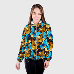 Куртка с капюшоном женская Бабочки, цвет: 3D-белый — фото 2
