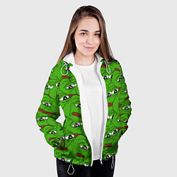 Куртка с капюшоном женская Sad frogs, цвет: 3D-белый — фото 2