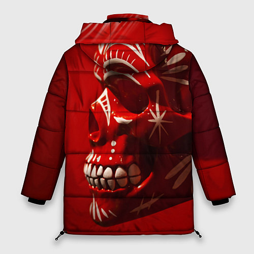 Женская зимняя куртка Красный череп / 3D-Черный – фото 2