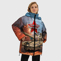 Куртка зимняя женская Танковые войска РФ, цвет: 3D-красный — фото 2