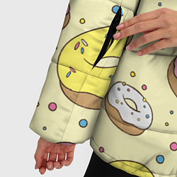 Куртка зимняя женская Сладкие пончики, цвет: 3D-черный — фото 2