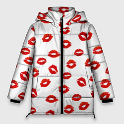 Куртка зимняя женская Поцелуйчики, цвет: 3D-черный