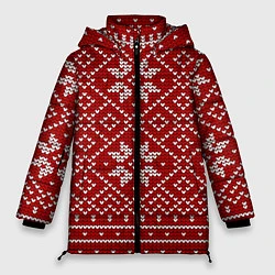 Куртка зимняя женская Зимний орнамент, цвет: 3D-черный
