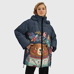 Куртка зимняя женская Осенний медведь, цвет: 3D-светло-серый — фото 2