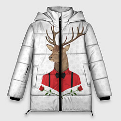 Куртка зимняя женская Christmas Deer, цвет: 3D-черный