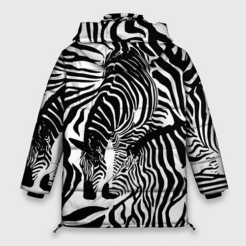 Женская зимняя куртка Полосатая зебра / 3D-Черный – фото 2