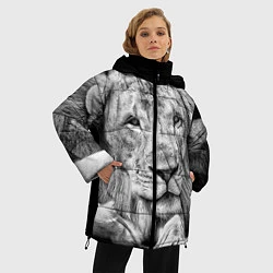 Куртка зимняя женская Милый лев, цвет: 3D-черный — фото 2