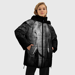 Куртка зимняя женская Взгляд слона, цвет: 3D-черный — фото 2