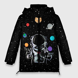 Куртка зимняя женская Космический жонглер, цвет: 3D-черный
