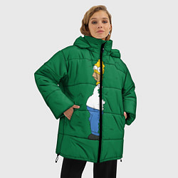 Куртка зимняя женская Гомер в кустах, цвет: 3D-красный — фото 2