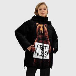 Куртка зимняя женская Медвежьи обьятия, цвет: 3D-светло-серый — фото 2