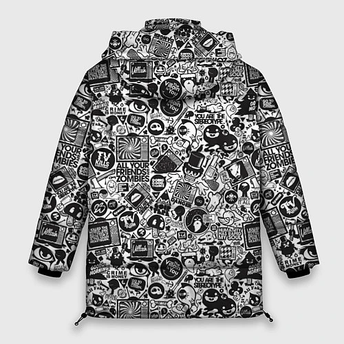 Женская зимняя куртка Стикербомбинг / 3D-Светло-серый – фото 2