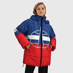 Куртка зимняя женская Флаг космический войск РФ, цвет: 3D-черный — фото 2