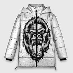 Куртка зимняя женская Рык гориллы, цвет: 3D-красный