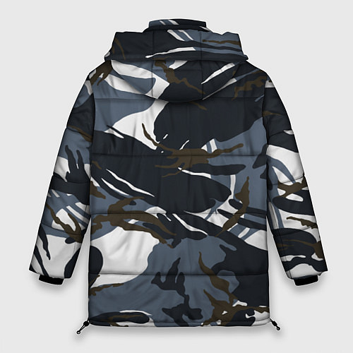 Женская зимняя куртка Камуфляж пятнистый: темно-синий/белый / 3D-Черный – фото 2