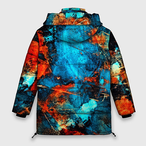 Женская зимняя куртка Потёртые пятна красок / 3D-Черный – фото 2