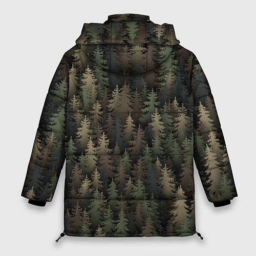 Женская зимняя куртка Лесной камуфляж / 3D-Черный – фото 2