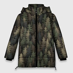 Женская зимняя куртка Лесной камуфляж