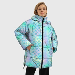 Куртка зимняя женская Голубая чешуя, цвет: 3D-черный — фото 2