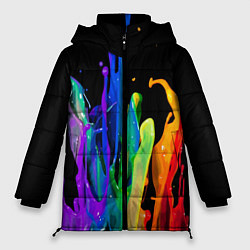 Куртка зимняя женская Всплеск красок, цвет: 3D-черный