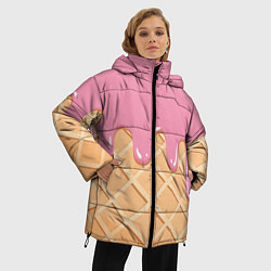 Куртка зимняя женская Я Клубничный Рожок, цвет: 3D-черный — фото 2