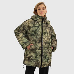 Куртка зимняя женская Камуфляж с утками, цвет: 3D-черный — фото 2